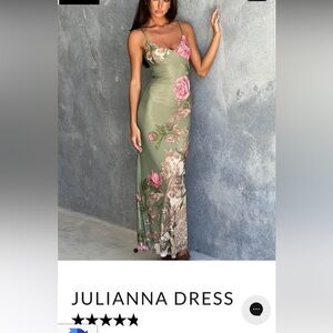 Tiger Mist Green Floral Julianna Dress